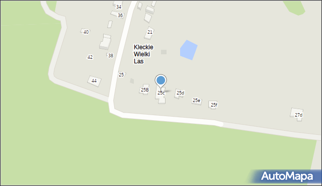 Kielce, Klecka, 25c, mapa Kielc