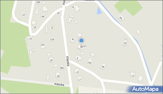 Kielce, Klecka, 9d, mapa Kielc