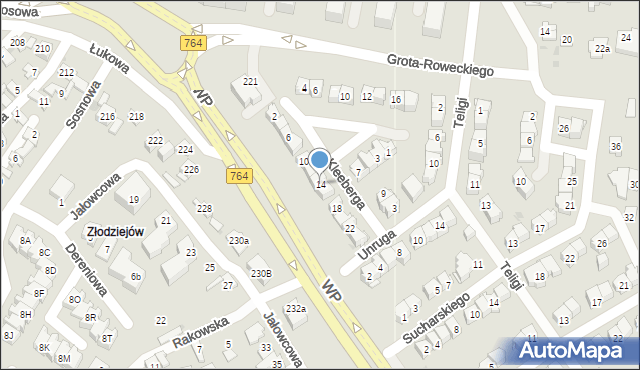 Kielce, Kleeberga Franciszka, gen., 14, mapa Kielc