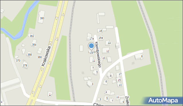 Kielce, Klembowskiego Zenobiusza, 13, mapa Kielc