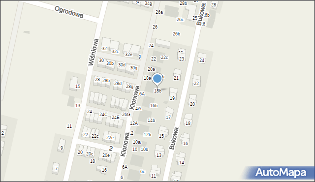Kiełczów, Klonowa, 18b, mapa Kiełczów
