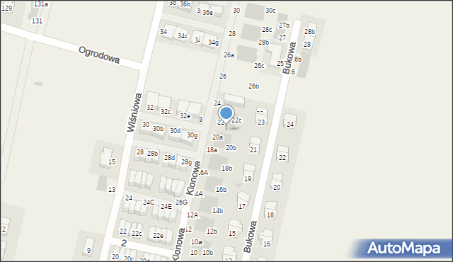 Kiełczów, Klonowa, 22b, mapa Kiełczów