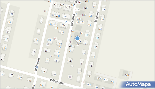 Kiełczów, Klonowa, 4B, mapa Kiełczów