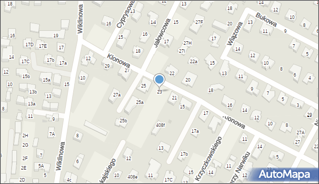 Kiełpin, Klonowa, 23, mapa Kiełpin