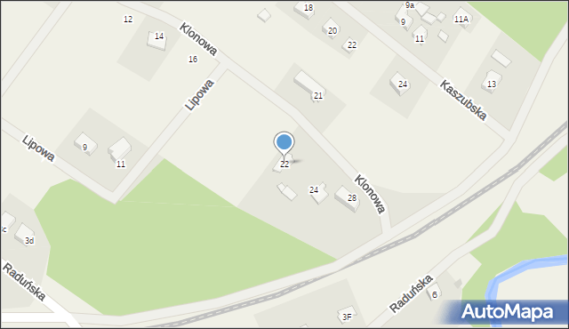 Kiełpino, Klonowa, 22, mapa Kiełpino