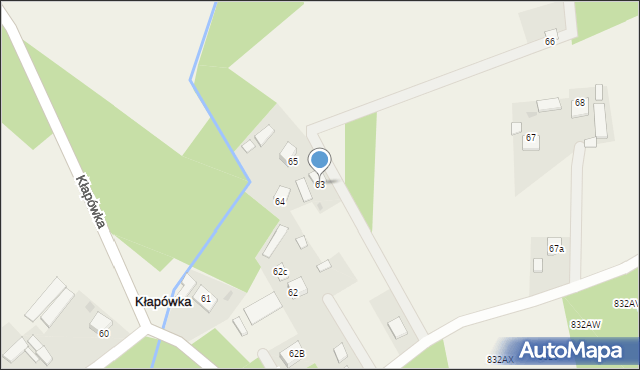 Kłapówka, Kłapówka, 63, mapa Kłapówka