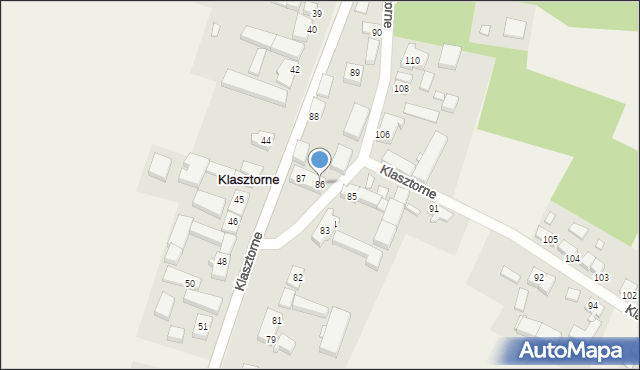 Klasztorne, Klasztorne, 86, mapa Klasztorne