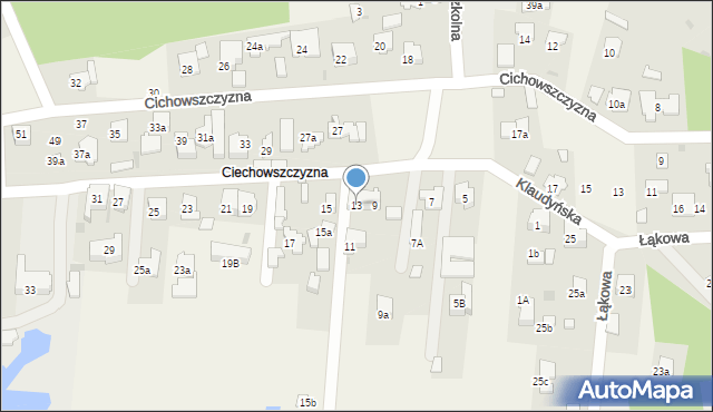 Klaudyn, Klaudyńska, 13, mapa Klaudyn