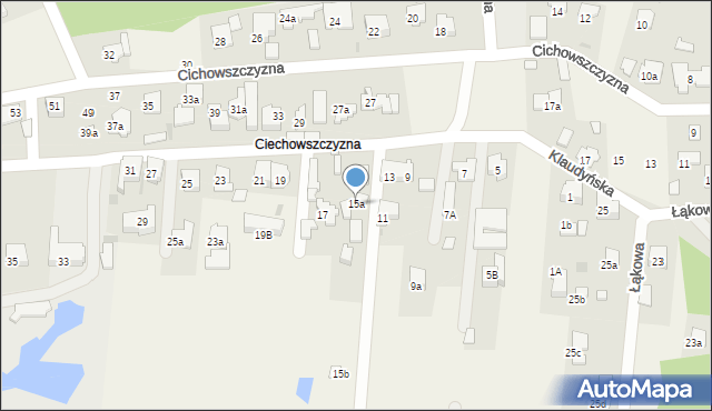 Klaudyn, Klaudyńska, 15a, mapa Klaudyn