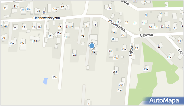 Klaudyn, Klaudyńska, 5a, mapa Klaudyn