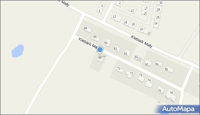 Klebark Mały, Klebark Mały, 69, mapa Klebark Mały