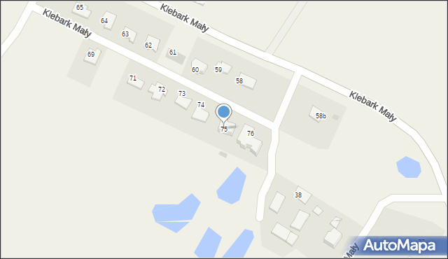 Klebark Mały, Klebark Mały, 75, mapa Klebark Mały
