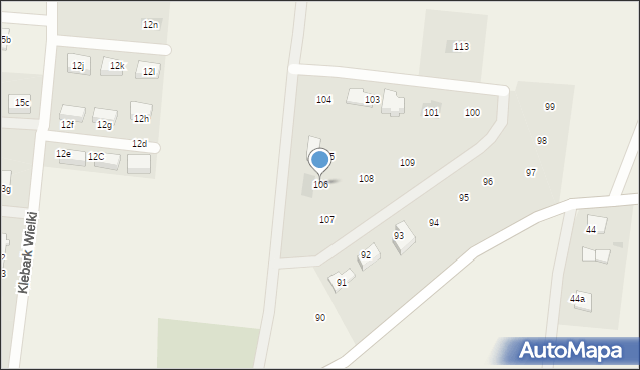 Klebark Wielki, Klebark Wielki, 106, mapa Klebark Wielki