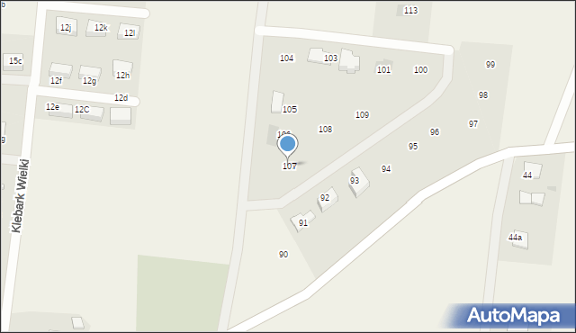 Klebark Wielki, Klebark Wielki, 107, mapa Klebark Wielki