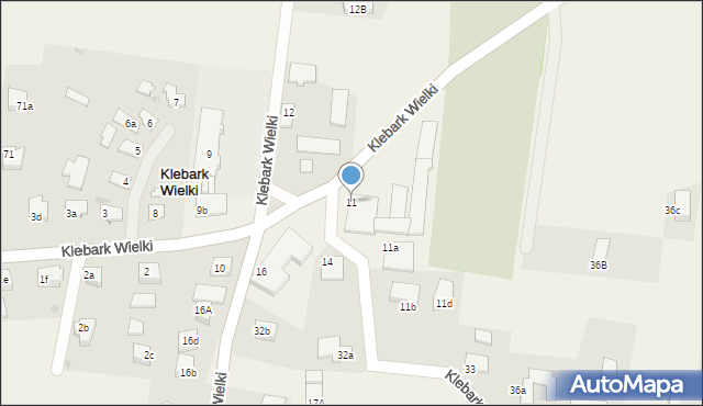 Klebark Wielki, Klebark Wielki, 11, mapa Klebark Wielki