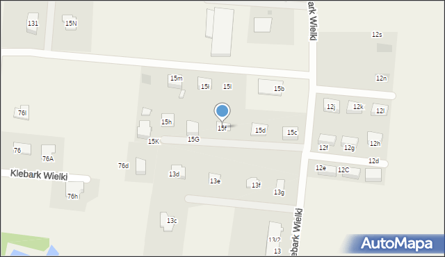 Klebark Wielki, Klebark Wielki, 15f, mapa Klebark Wielki