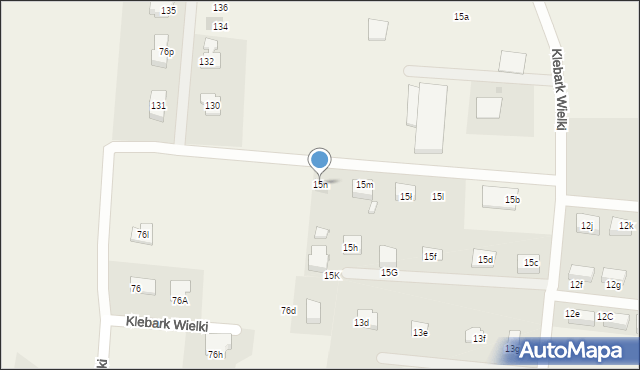 Klebark Wielki, Klebark Wielki, 15N, mapa Klebark Wielki