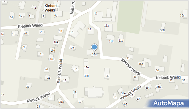 Klebark Wielki, Klebark Wielki, 32a, mapa Klebark Wielki