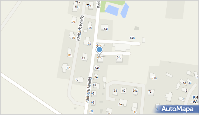 Klebark Wielki, Klebark Wielki, 64c, mapa Klebark Wielki
