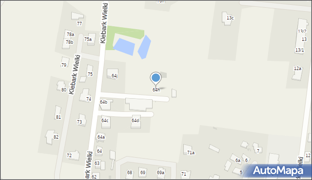 Klebark Wielki, Klebark Wielki, 64h, mapa Klebark Wielki