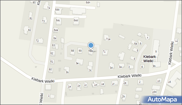 Klebark Wielki, Klebark Wielki, 70, mapa Klebark Wielki