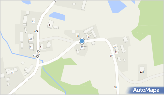 Kłęby, Kłęby, 20, mapa Kłęby