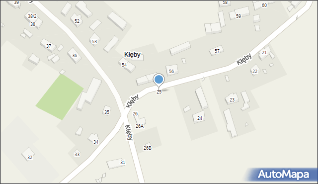 Kłęby, Kłęby, 25, mapa Kłęby