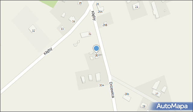 Kłęby, Kłęby, 30, mapa Kłęby