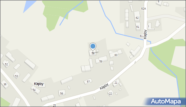 Kłęby, Kłęby, 58, mapa Kłęby
