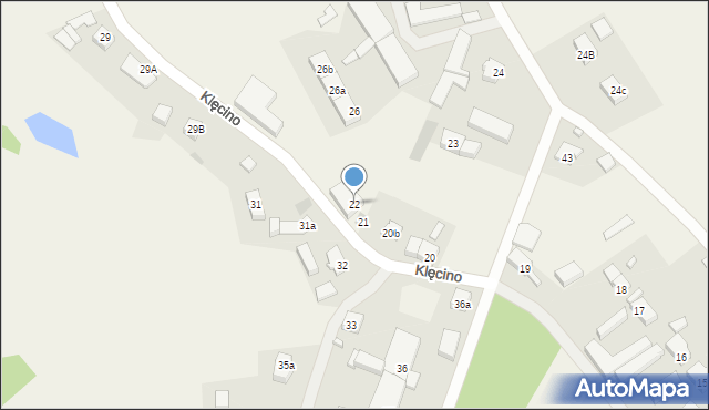 Klęcino, Klęcino, 22, mapa Klęcino