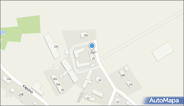 Klęcino, Klęcino, 25a, mapa Klęcino