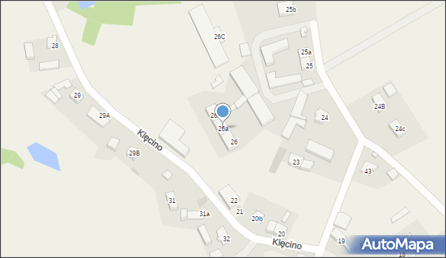 Klęcino, Klęcino, 26a, mapa Klęcino