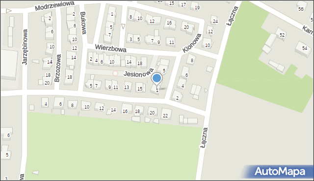 Kłecko, Klonowa, 1, mapa Kłecko