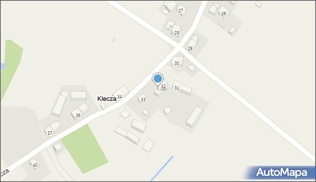 Klecza, Klecza, 32A, mapa Klecza