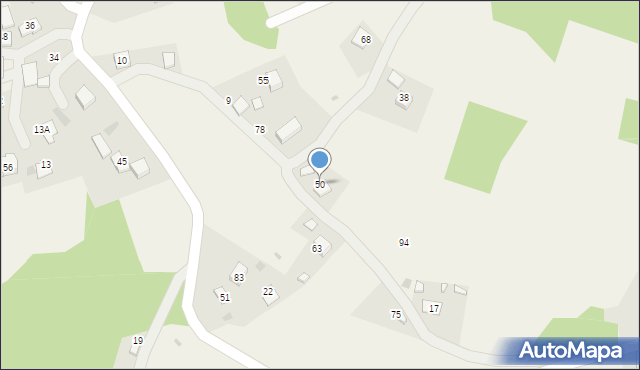 Klęczana, Klęczana, 50, mapa Klęczana