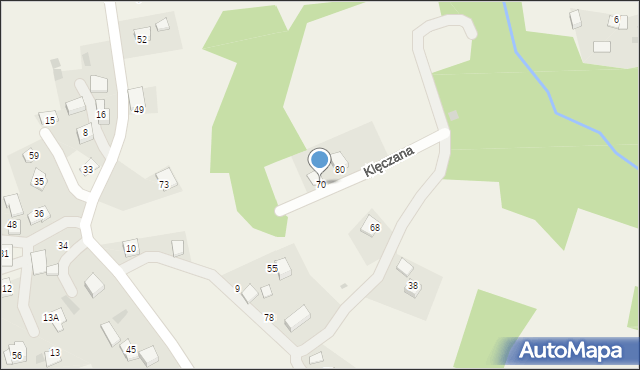 Klęczana, Klęczana, 70, mapa Klęczana