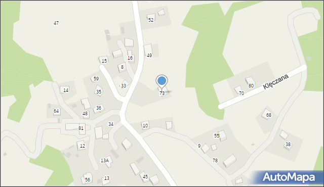Klęczana, Klęczana, 73, mapa Klęczana