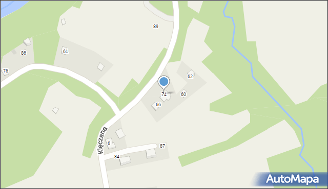 Klęczana, Klęczana, 74, mapa Klęczana