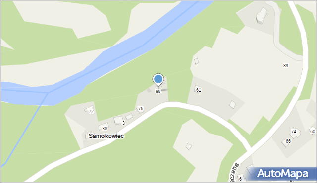 Klęczana, Klęczana, 86, mapa Klęczana