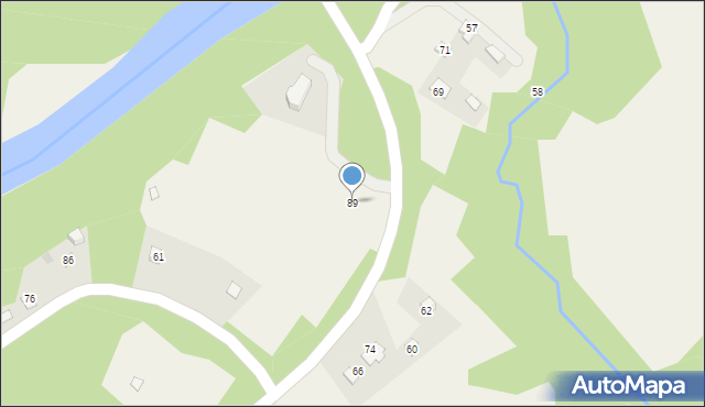 Klęczana, Klęczana, 89, mapa Klęczana