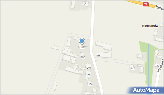 Kleczanów, Kleczanów, 101, mapa Kleczanów