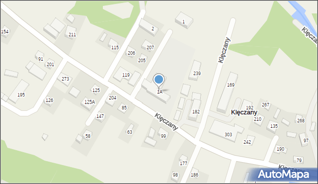 Klęczany, Klęczany, 1A, mapa Klęczany