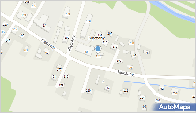 Klęczany, Klęczany, 242, mapa Klęczany