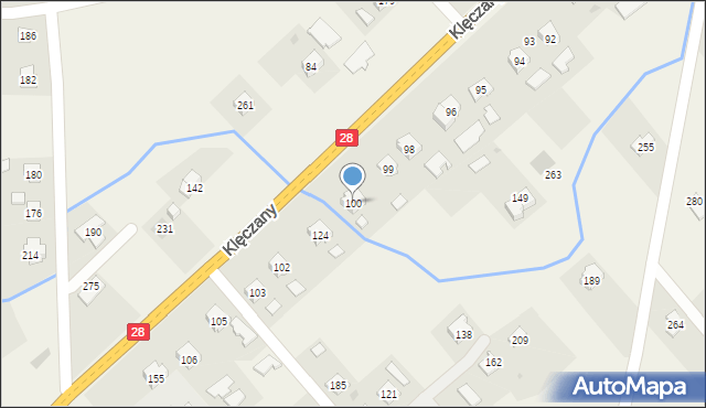 Klęczany, Klęczany, 100, mapa Klęczany