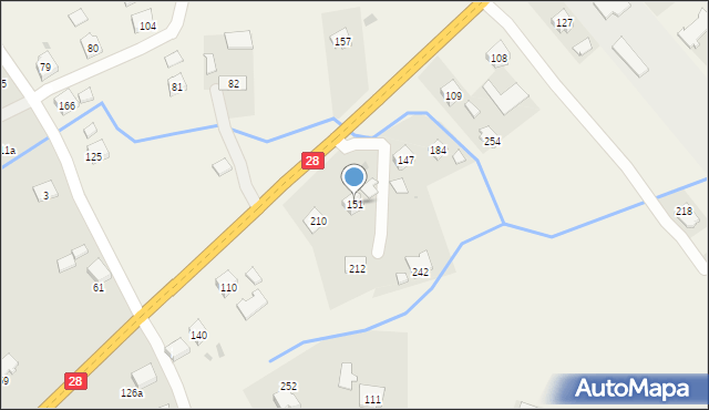 Klęczany, Klęczany, 151, mapa Klęczany