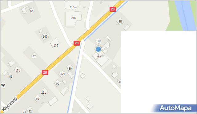 Klęczany, Klęczany, 213, mapa Klęczany