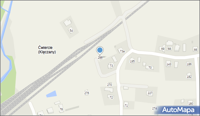 Klęczany, Klęczany, 246, mapa Klęczany