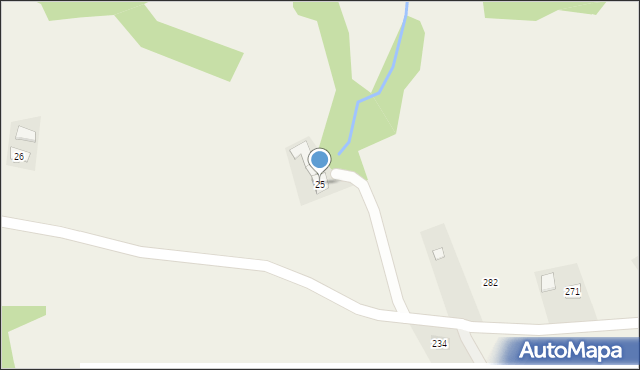 Klęczany, Klęczany, 25, mapa Klęczany