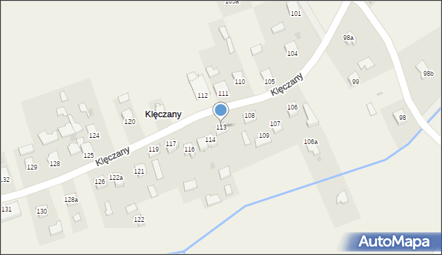 Klęczany, Klęczany, 113, mapa Klęczany