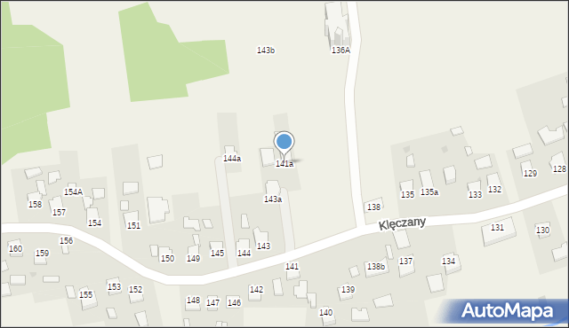 Klęczany, Klęczany, 141a, mapa Klęczany